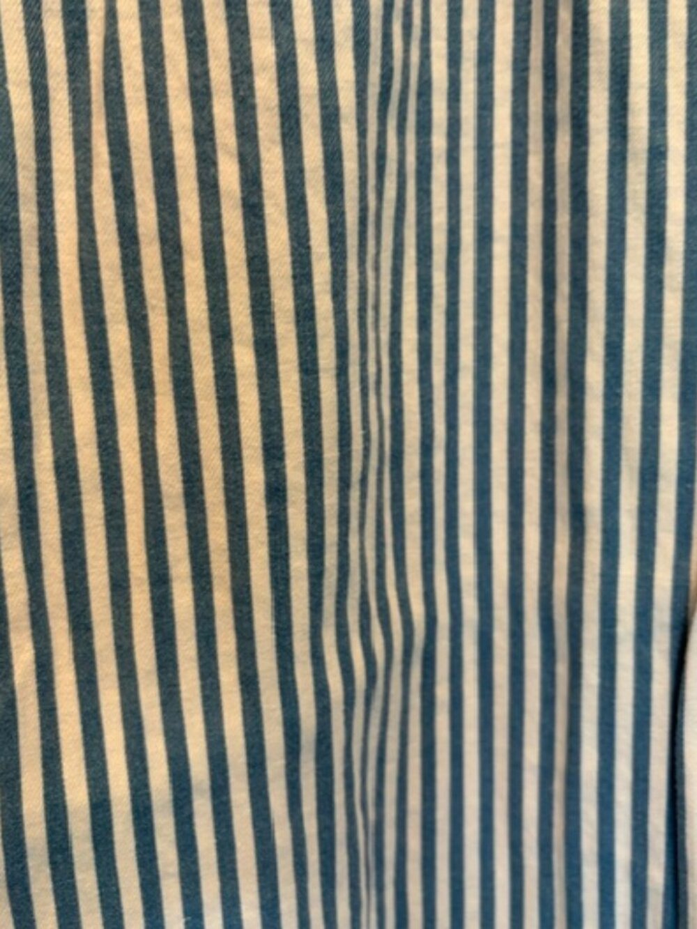 Anthropologie Maeve Colette Striped Linen Wide Leg Crop Pants Blue/White 32P - Picture 7 of 8
